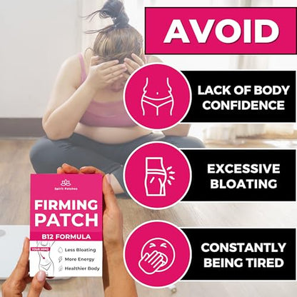 Firming B12 Patches (Pack of 36) - 100% Natural Vitamin Patches for Women, Energy & Body Support