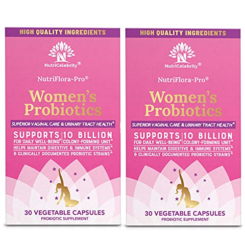 Nutricelebrity NutriFlora-Pro Probiotics for Women - Support Vaginal, Urinary Health Nutricelebrity
