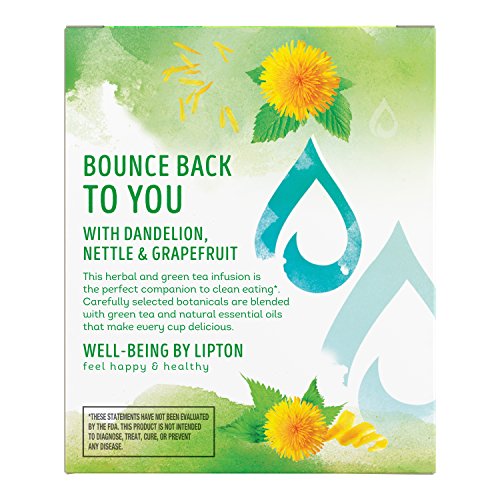 Lipton Green Tea Bags, Herbal Supplement for Detox, 15 Count (Pack of 4)