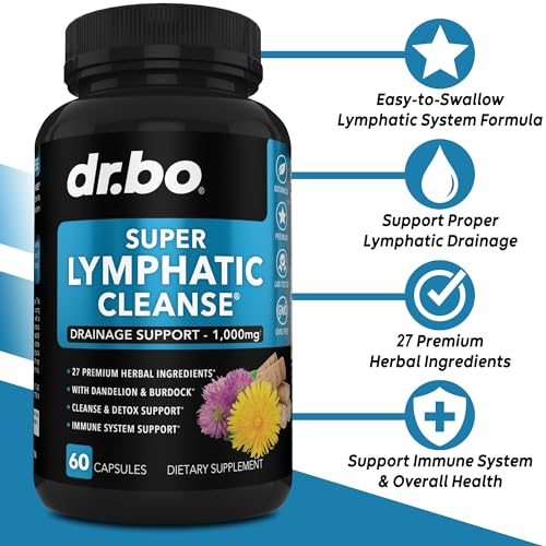 Lymphatic Support Herbal Supplement with Echinacea & Ginger - For Lymph Drainage & Detox DR. BO