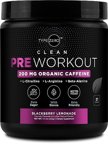 Type Zero Clean Pre Workout (11.3 oz | BlackBerry Lemonade) + Beet Root + L-Arginine 