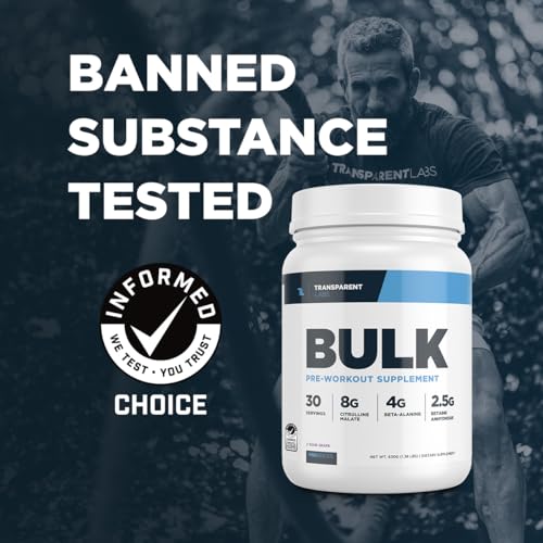 Transparent Labs Bulk Pre Workout Powder - Naturally Sweetened Advanced Pre-Workout