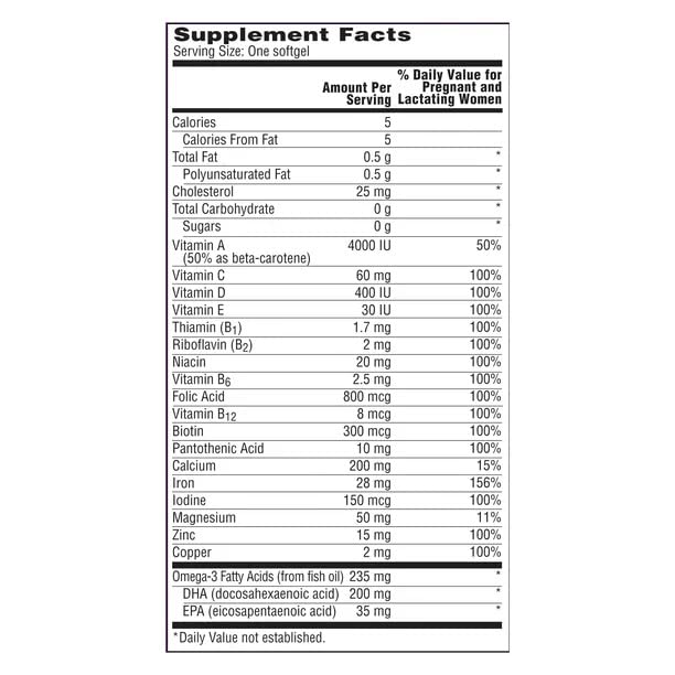 ikj Women's Prenatal Multivitamin with Folic Acid, DHA and Iron, 30 Ct ikj