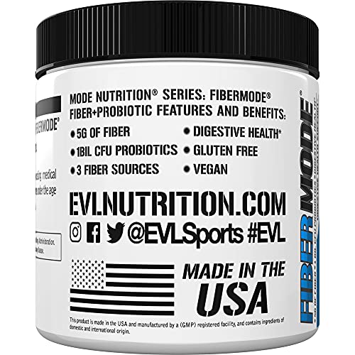 Evlution Nutrition FiberMode Fiber Plus Probiotic - 5 Grams of Fiber, Digestive Health