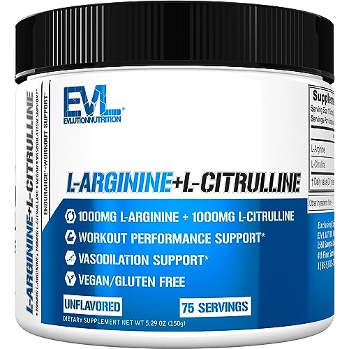 Evlution Nutrition L-Arginine + L-Citrulline - Endurance + Workout Performance 