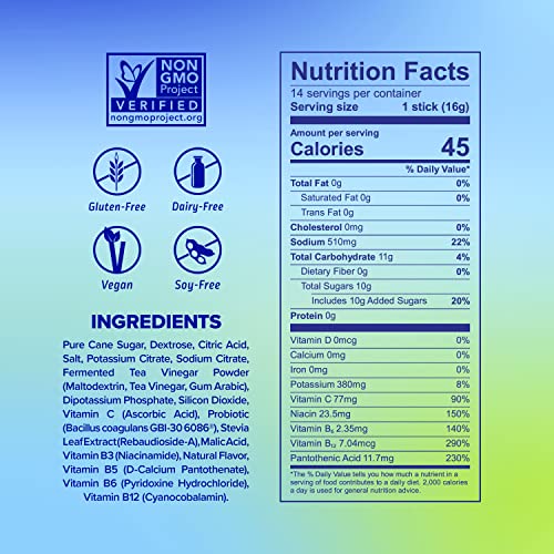 Liquid I.V. Hydration Multiplier + Probiotic Kombucha - Tart Green Apple - Hydration Powder