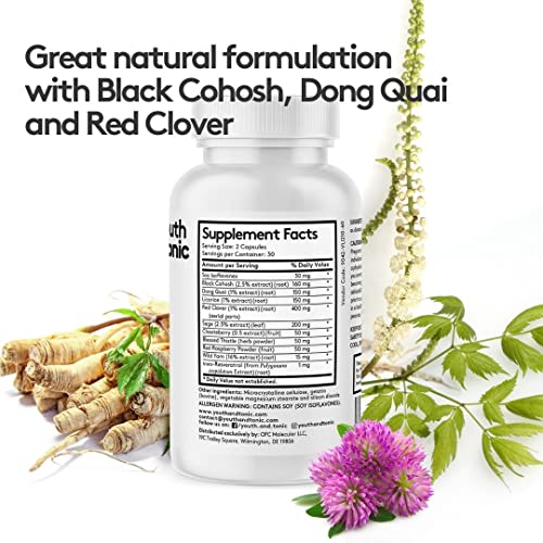 Youth & Tonic Water Retention Pills for Women and Hormone Balance Capsules for Swelling & Loss Youth & Tonic