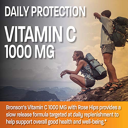 Bronson Vitamin C 1000 mg with Rose Hips Sustained Release, 250 Tablets