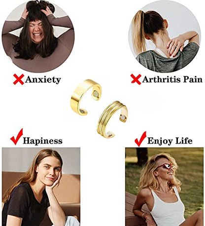 CSIYANJRY99 2-4PCS Lymphatic Drainage Ring for Women Men,Lymph Detox Ring Therapy