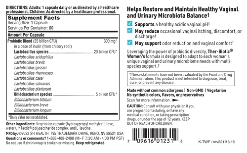 Klaire Labs Ther-Biotic Women's Probiotic Supplement - Support Healthy Vaginal pH & Comfort