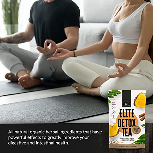 Elite Detox Tea: Natural Organic 7-Herbal Blend for Gentle Cleansing as Needed. Bloating Tea