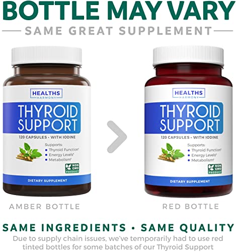 Thyroid Support with Iodine - 120 Capsules (Non-GMO)