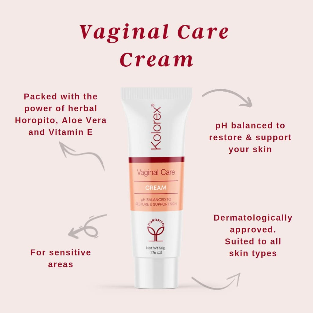 Kolorex® Vaginal CareCream, Natural Herbs soothes Intimate Areas, Replenish Sensitive Skin.