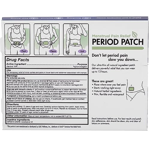 HealthWise Menstrual Pain Relief Period Patch | 10% Menthol | Strong, Soothing Relief HealthWise