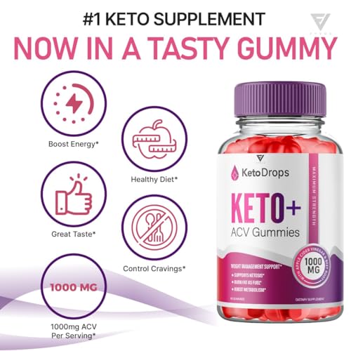 (5 Pack) Keto Drops ACV Gummies, Ketodrops Keto ACV Gummies Advanced Weight Loss