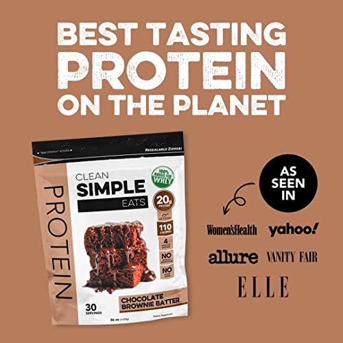 Clean Simple Eats Chocolate Brownie Batter Whey Protein Powder, Natural Sweetened Clean Simple Eats