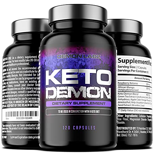 Keto Demon – Hardcore Keto Pills – Use with The Keto Diet – Packed with Raspberry Ketones