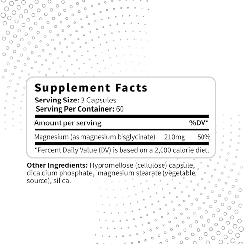 Type Zero Magnesium Glycinate (210mg | 180 Capsules) Pure, Non-GMO, Gluten Free Type Zero