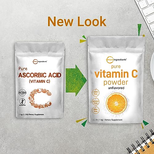 Micro Ingredients Pure Vitamin C Crystal Powder (Water Soluble Vitamin C 1000mg Micro Ingredients