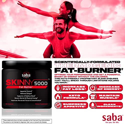 Saba Skinny 5000 -Fat Loss -Weight Loss-Appetite Control -Mild Jitter-Free Energy- Focus Saba