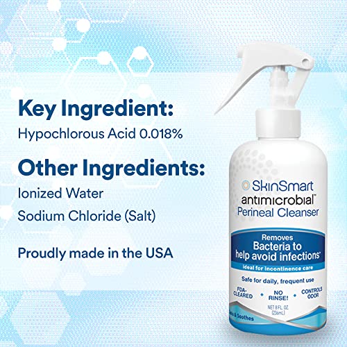 SkinSmart Antimicrobial Perineal Cleanser, Ideal for Incontinence Care SkinSmart Antimicrobial