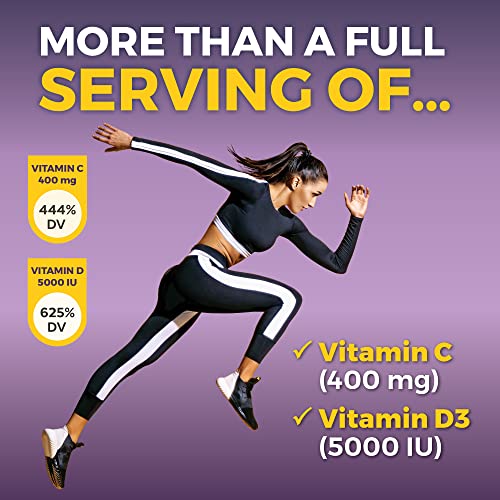 Viva Naturals Sambucus Elderberry with Vitamin C and Zinc for Adults - 5 in 1 Sambucus