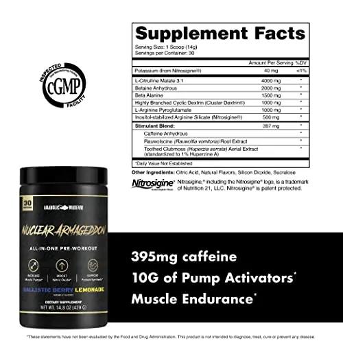 Anabolic Warfare Nuclear Armageddon Pre Workout Powder Pre-Workout for Men Anabolic Warfare