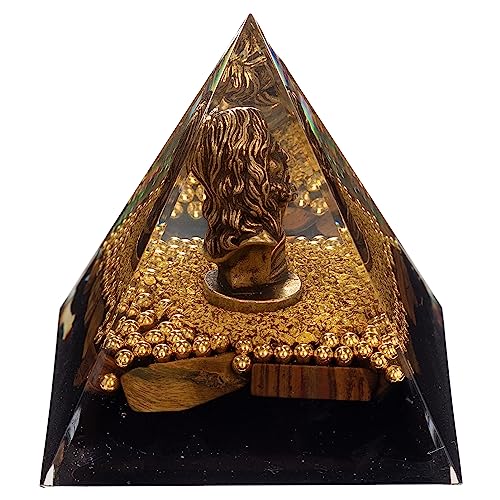 FENGSHUI-CAISHEN Mini Jesus Figurine in Healing Crystal Orgone Pyramid - Obsidian Tiger's Eye FENGSHUI-CAISHEN