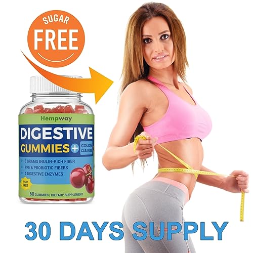 HEMPWAY Fiber Gummies for Digestive Colon Cleanse - Health & Daily Weight Support HEMPWAY