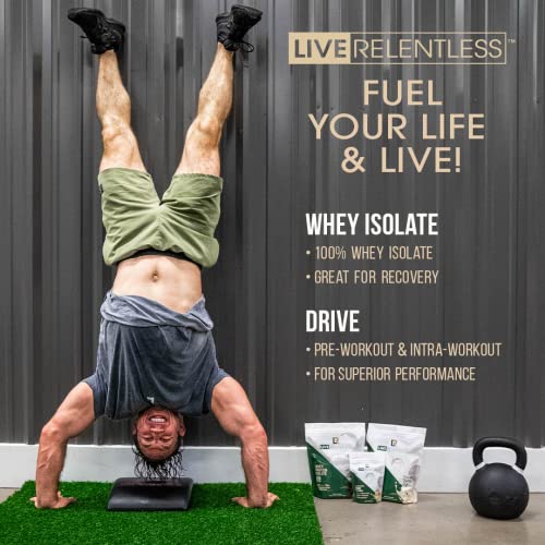 Live Relentless by Tim Kennedy, Drive Pre-Workout, Merica's Strawlemon, 30 Servings, 300mg Caffeine per 2 Scoops, Made in The USA,