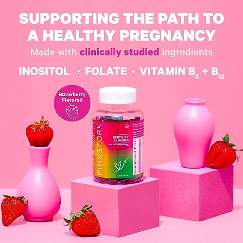 Pink Stork Fertility Gummies, Support Conception and Hormone Balance for Women with Inositol Pink Stork