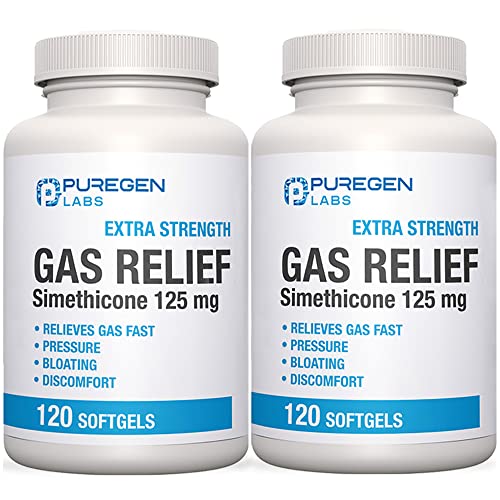 P Puregen Labs Extra Strength Gas Relief Softgels with Simethicone 125 mg P Puregen Labs