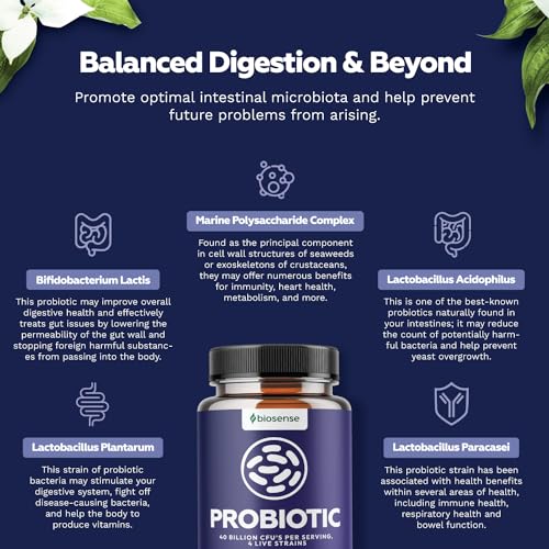 Colon Health Probiotic and Prebiotic Capsules - Gut Health Prebiotics and Probiotics Bio Sense