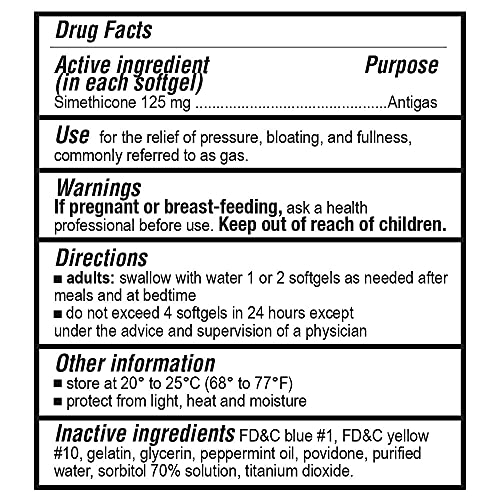 P Puregen Labs Extra Strength Gas Relief Softgels with Simethicone 125 mg P Puregen Labs