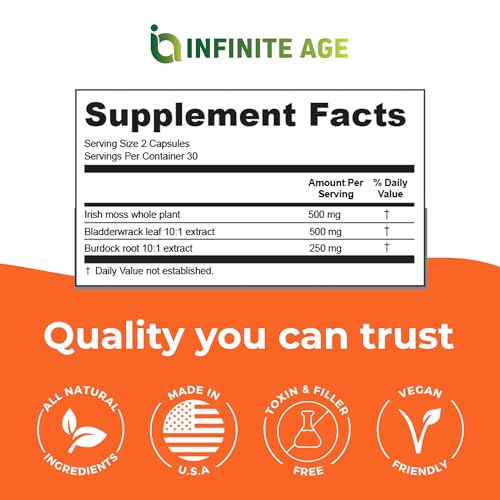 INFINITE AGE: 1250mg Sea Moss Advanced Superfood - High-Potency, Vegan