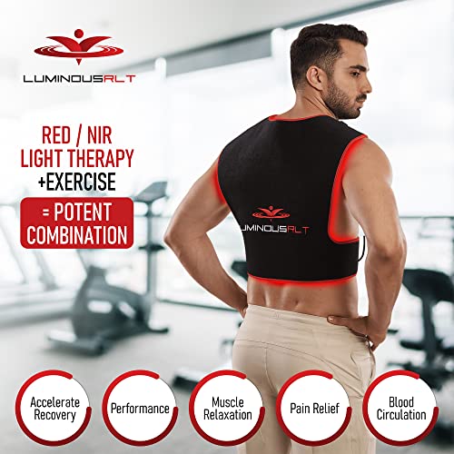 LuminousRLT Red Light Therapy Pad, Adjustable Infrared Light Therapy Back Wrap LUMINOUSRLT