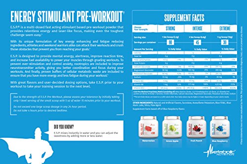 Metabolic Nutrition | ESP - Stimulating Pre Workout, Pre Intra Workout Supplement | Energy
