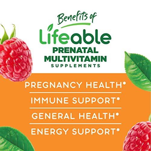 Lifeable Prenatal Multivitamin - Great Tasting Natural Flavor Gummy - Vegetarian Vitamin Supplement