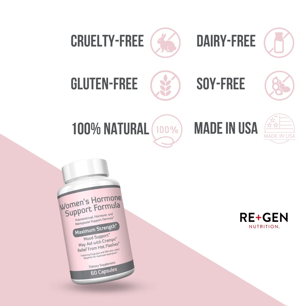 Re+Gen Nutrition Women's Hormone Balance Support, Supplement with Vitamin E, Dong Quai, and DIM 200mg Re+Gen Nutrition