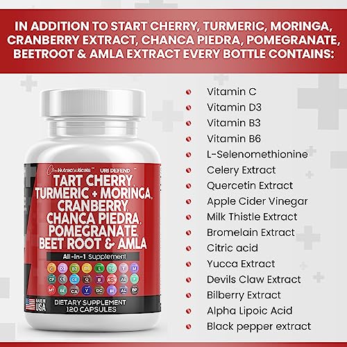 Tart Cherry Extract Capsules 20,000mg with Turmeric 8000mg Moringa