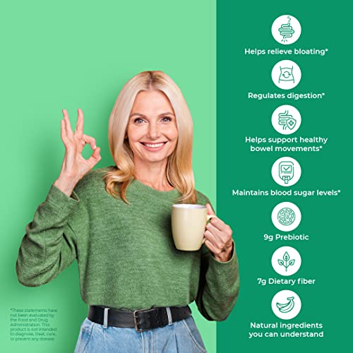 Boost Biome Fiber Supplement Organic Super Greens Powder – Supports Bloating Relief Boost Biome