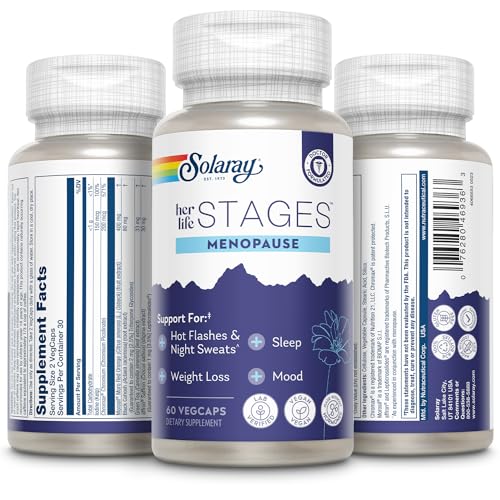 Solaray Menopause her Life Stages - Menopause Supplements for Women - Supports Weight Loss SOLARAY