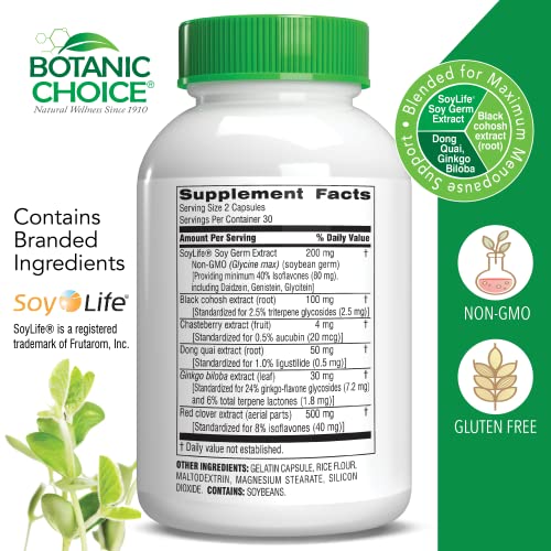 Botanic Choice Natural Menopause Hot Flash Relief Balance Supplement for Women - Powerful Herbal Blend Botanic Choice