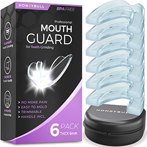 HONEYBULL Mouth Guard for Grinding Teeth [6 Pack] 1 Size for Heavy Grinding | Comfortable