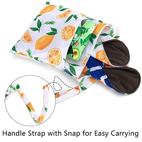 Teamoy 10pcs Cloth Panty Liners, Reusable Sanitary Pads with Wet Bag, Washable Cloth Menstrual Pads Teamoy