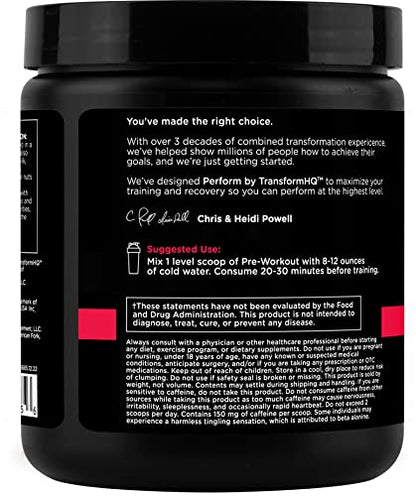 TransformHQ Pre-Workout 28 Servings - Perform - Gluten Free, Non-GMO (Blue Raspberry)