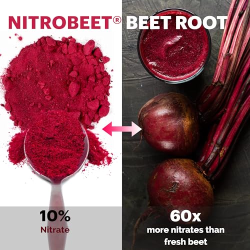 UpNourish Beet Root Powder Nitric Oxide Booster - L arginine L Citrulline Supplements