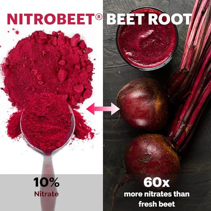 UpNourish Beet Root Powder Nitric Oxide Booster - L arginine L Citrulline Supplements