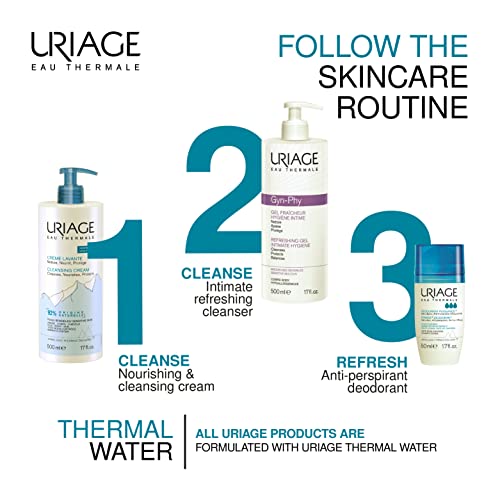 Uriage Gyn Phy Refreshing Intimate Gel | Feminine pH Balancing Wash to Gently Clean, Protect and Soothe Uriage