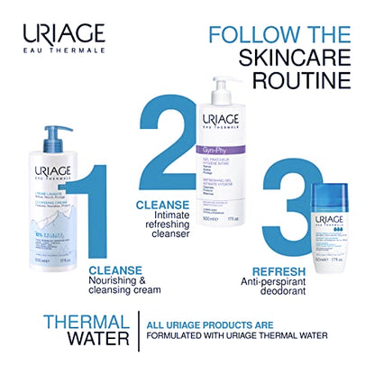 Uriage Gyn Phy Refreshing Intimate Gel | Feminine pH Balancing Wash to Gently Clean, Protect and Soothe